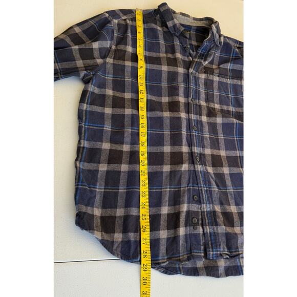 Eddie Bauer Button Down Flannel Shirt Men XL Black Plaid Long Sleeve Outdoor - Picture 5 of 9